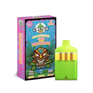 Cactus Labs Six Shooter THC Liquid Diamond Train Wreck + AK-47 + GDP (Indica + Hybrid + Sativa)