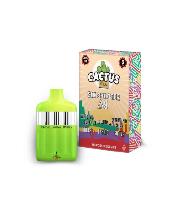 Cactus Labs Six Shooter Delta 9 – Wedding Cake + Gelato + Strawberry Cream –(Indica/Hybrid/Sativa)