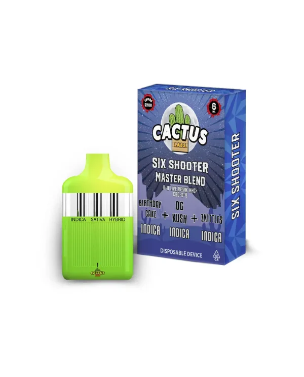 Cactus Labs Six Shooter Master Blend – Purple Punch + OG Kush + Gushers (All Indica)